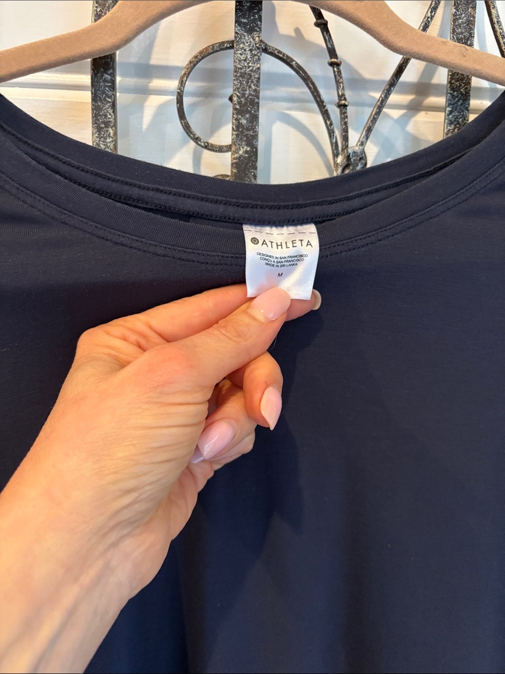 Athleta Navy Move With Ease Long Sleeve Crewneck Top - Picture 2 of 3